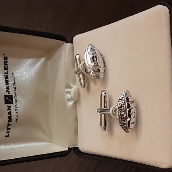 Ohio State University Football Silver Cufflinks - Picture 3 of 4